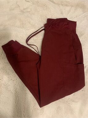 Mandala Wine/Maroon/Burgundy Jogger Scrub Pants Sz M